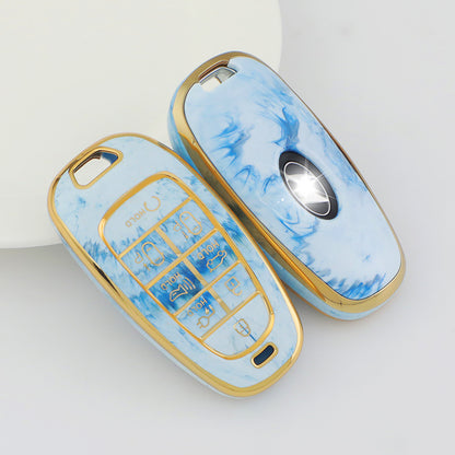 Carsine Hyundai Car Key Case Gold Inlaid With Jade Blue / Key case