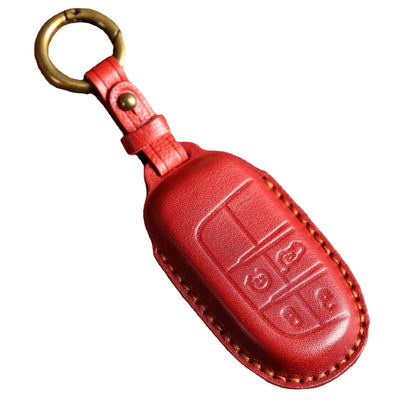 Jeep Leather Car Key Cover 4 Button