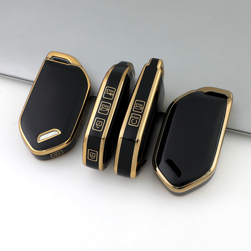 Kia Car Key Case Golden Edge