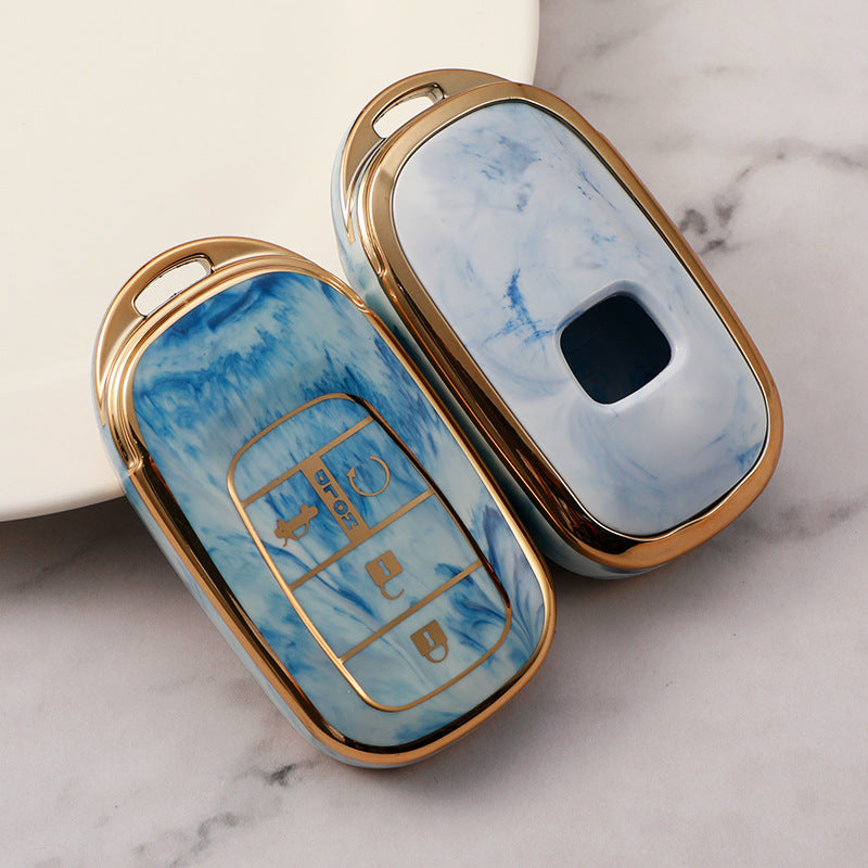 Carsine Honda Car Key Case Gold Inlaid With Jade Blue / Key case