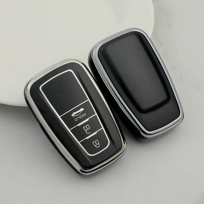 Carsine Toyota Car Key Cover Silver Edge Black / Key case