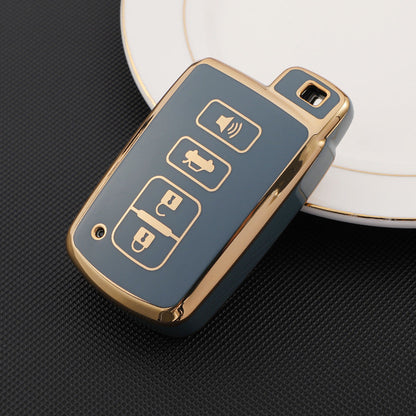 Carsine Toyota Car Key Case Golden Edge 4 Buttons / Grey / Key case