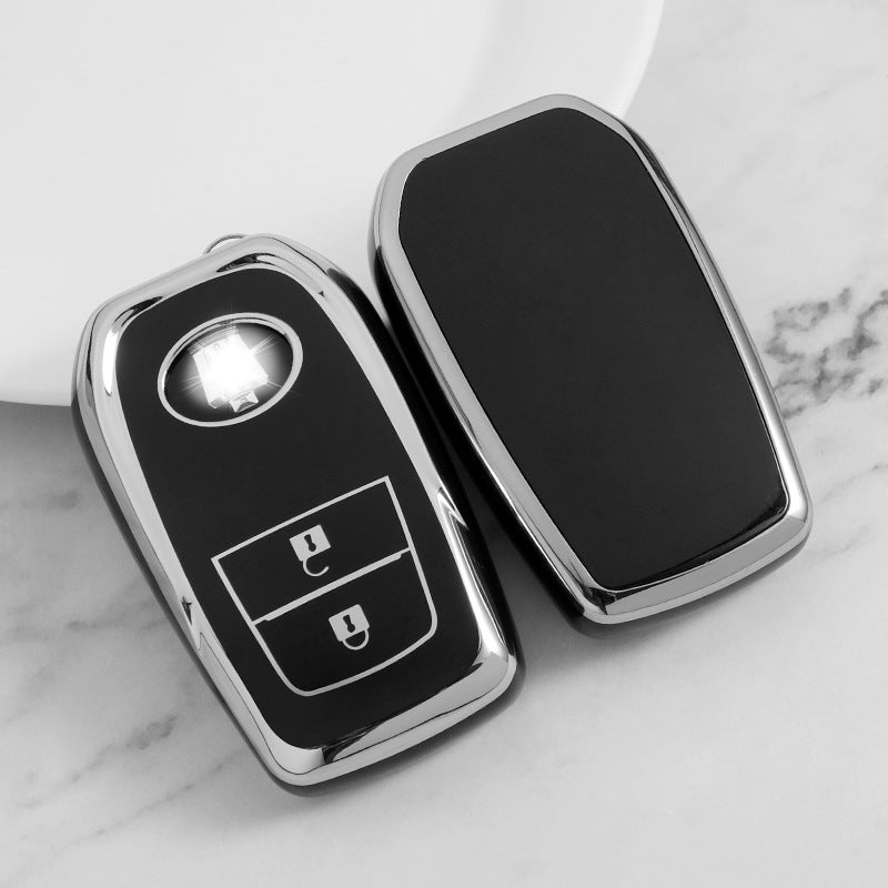 Carsine Toyota Car Key Cover Silver Edge Black / Key case