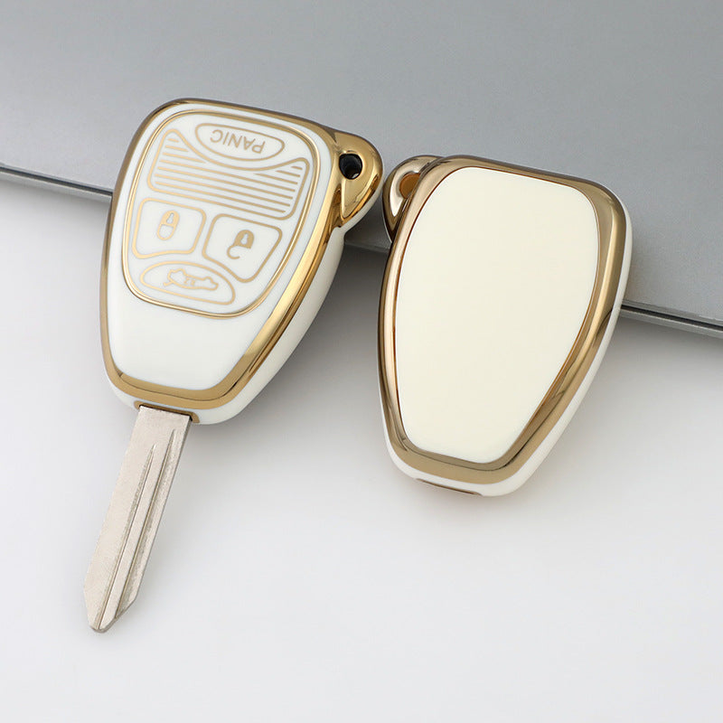 Jeep Dodge Chrysler Car Key Case Golden Edge