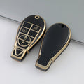 Carsine Jeep Dodge Ram Chrysler Car Key Case Golden Edge Black / Key case