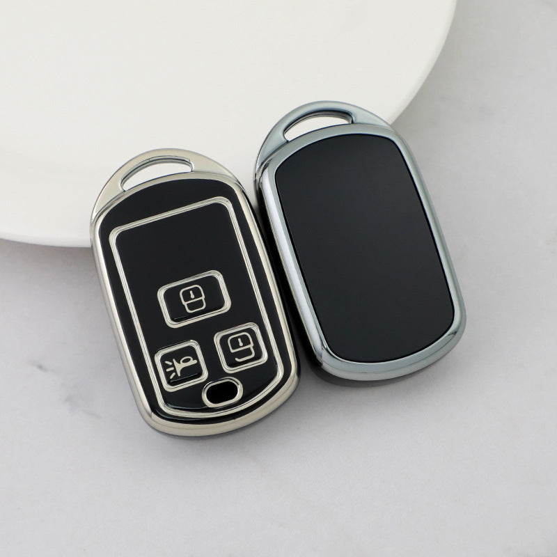 Carsine Hyundai Car Key Cover Silver Edge Black / Key case