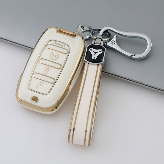 Jeep Dodge Ram Chrysler Car Key Case Golden Edge