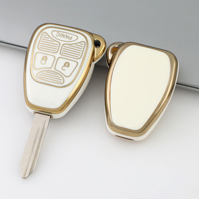 Jeep Dodge Chrysler Car Key Case Golden Edge