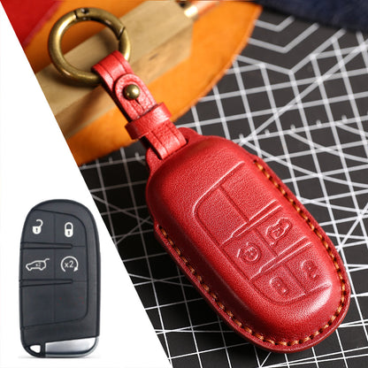 Jeep Leather Car Key Cover 4 Button