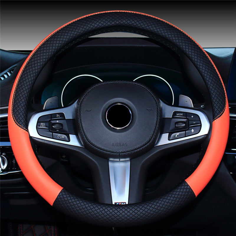 Carsine Anti-slip Car Steering Wheel Cover Orange / 14.96 in / 38cm