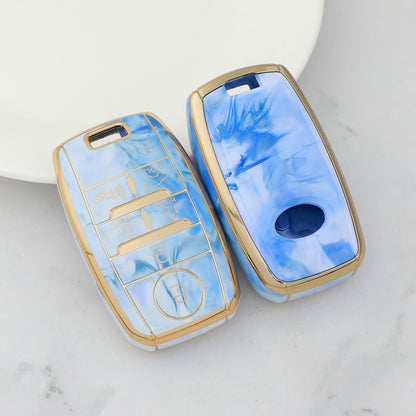 Carsine Kia Car Key Case Gold Inlaid With Jade Blue / Key case