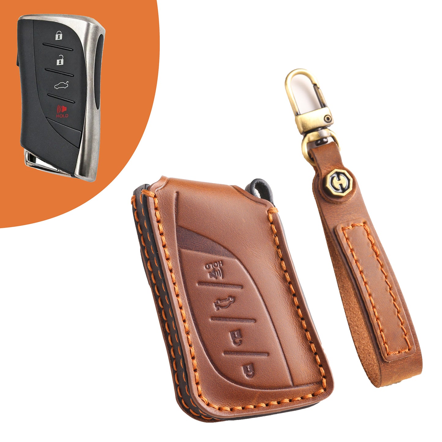 Lexus Es200 Rx/es300 Nx200 LM350h LM500 Leather Car Key Cover 3,4,5 Button