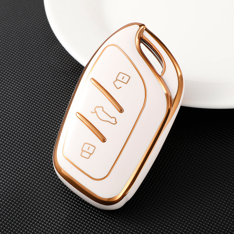 Carsine MG Car Key Case Golden Edge White / Key case