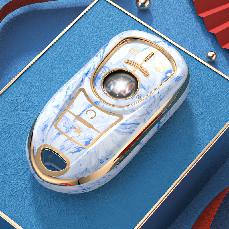 Carsine Buick Car Key Case Gold Inlaid With Jade Blue / Key case