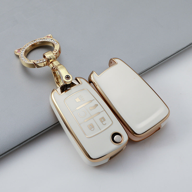 Carsine Chevrolet Car Key Case Golden Edge