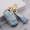 Carsine Ford Mustang Car Key Case Gold Inlaid With Jade Blue / Key case + strap