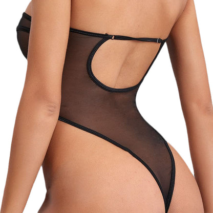 Durchsichtiger Tube-Top-Bodysuit, sexy Dessous