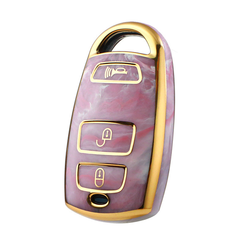 Carsine Hyundai Car Key Case Gold Inlaid With Jade