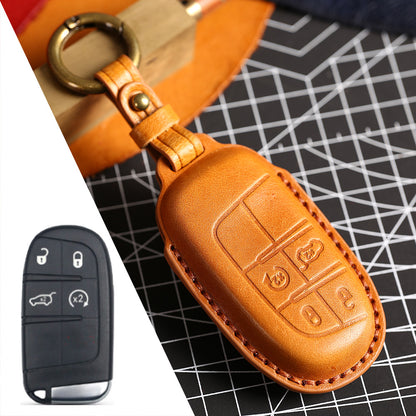 Jeep Leather Car Key Cover 4 Button