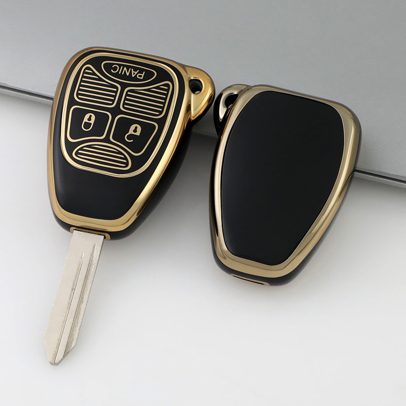 Jeep Dodge Chrysler Car Key Case Golden Edge