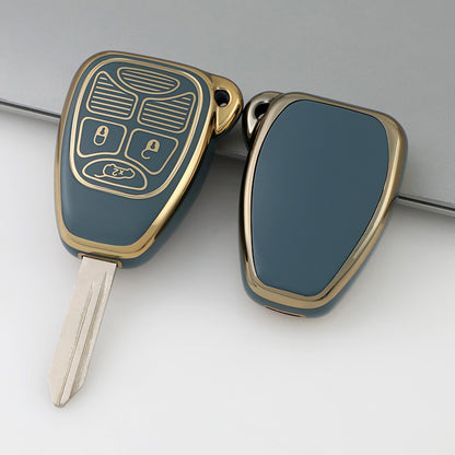 Jeep Dodge Chrysler Car Key Case Golden Edge