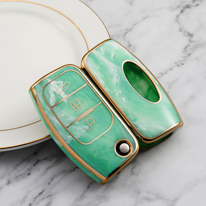 Carsine Ford Car Key Case Gold Inlaid With Jade Green / Key case