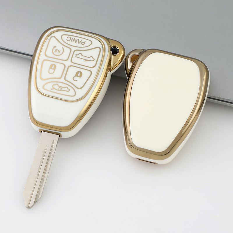 Jeep Dodge Chrysler Car Key Case Golden Edge