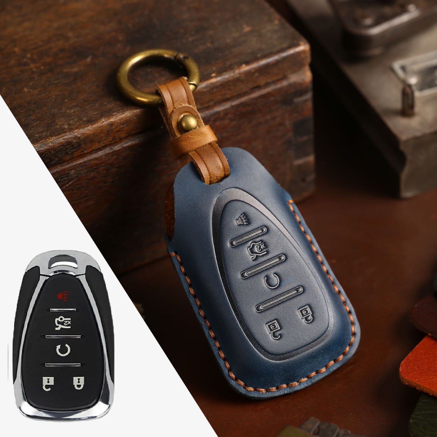 Chevrolet Traverse Malibu Cruze Trax Leather Car Key Cover 2,3,4,5 Button