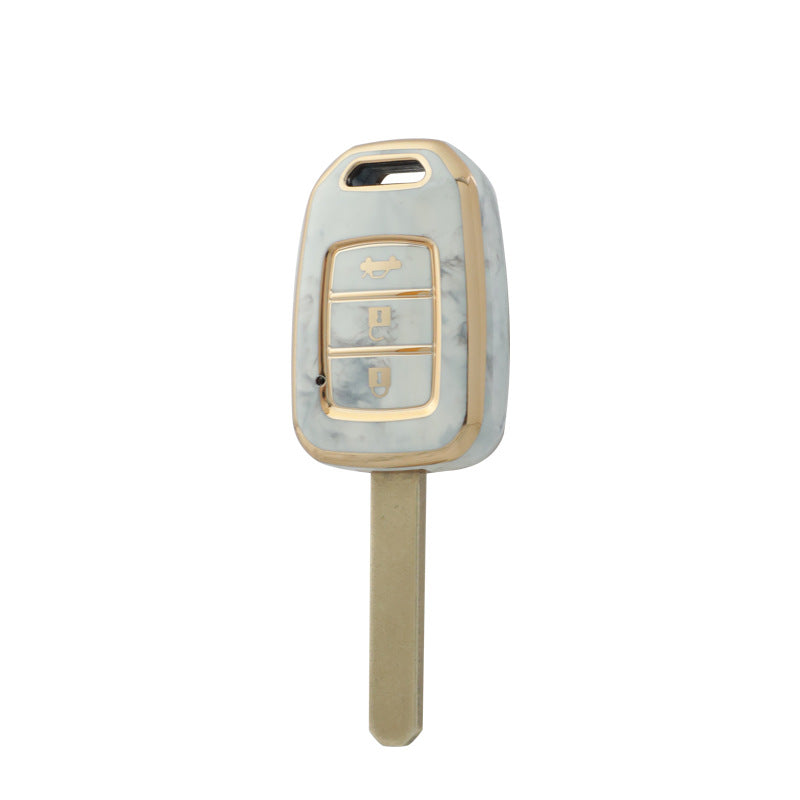 Carsine Honda Car Key Case Gold Inlaid With Jade