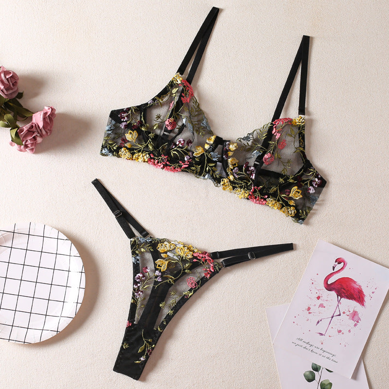 Floral Bra Thong 2-Piece Set