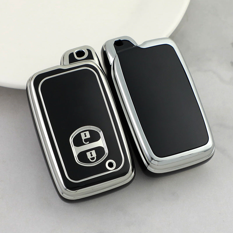 Carsine Toyota Car Key Cover Silver Edge Black / Key case