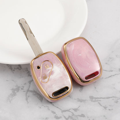 Carsine Honda Car Key Case Gold Inlaid With Jade Pink / Key case