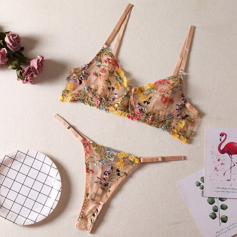 Floral Bra Thong 2-Piece Set