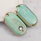 Carsine Mercedes Benz Car Key Case Gold Inlaid With Jade Green / Key case