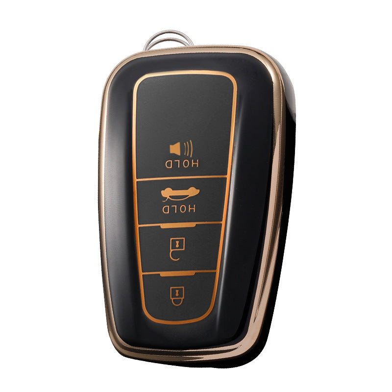 Carsine Toyota Car Key Case Rhinestones Keychain 4 Buttons / Black / Key case