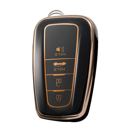Carsine Toyota Car Key Case Rhinestones Keychain 4 Buttons / Black / Key case