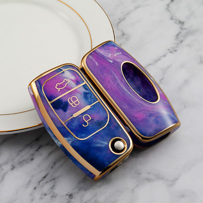 Carsine Ford Car Key Case Gold Inlaid With Jade Purple / Key case