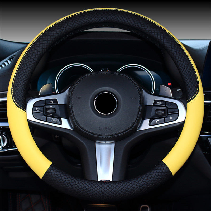 Carsine Anti-slip Car Steering Wheel Cover Yellow / 14.96 in / 38cm