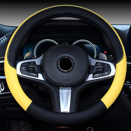 Carsine Anti-slip Car Steering Wheel Cover Yellow / 14.96 in / 38cm