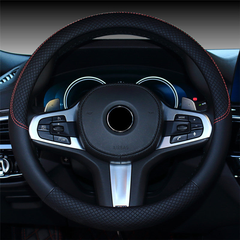 Carsine Anti-slip Car Steering Wheel Cover Black / 14.96 in / 38cm