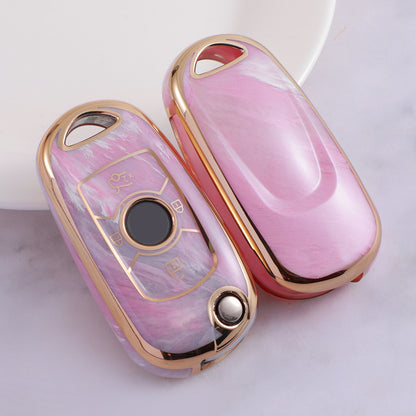 Carsine Buick Car Key Case Gold Inlaid With Jade Pink / Key case