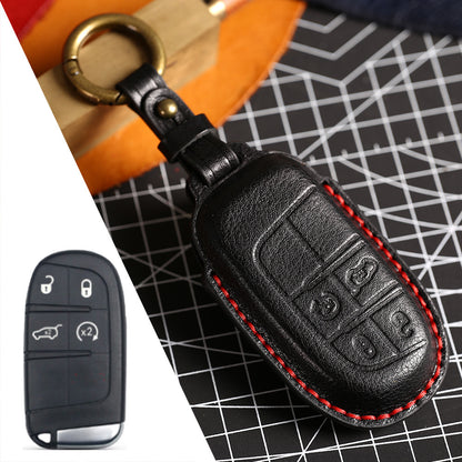 Jeep Leather Car Key Cover 4 Button