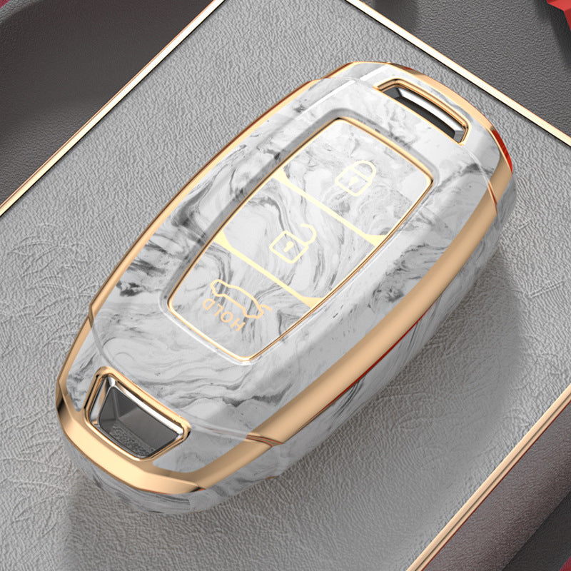 Carsine Hyundai Car Key Case Gold Inlaid With Jade Grey / Key case