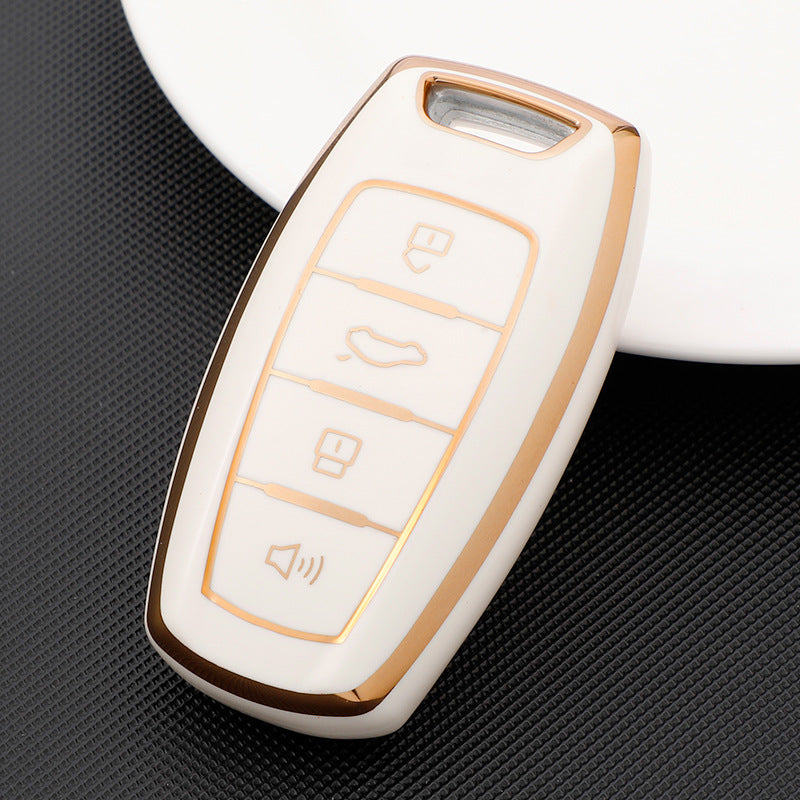 Carsine GWM Car Key Case Golden Edge White / Key case