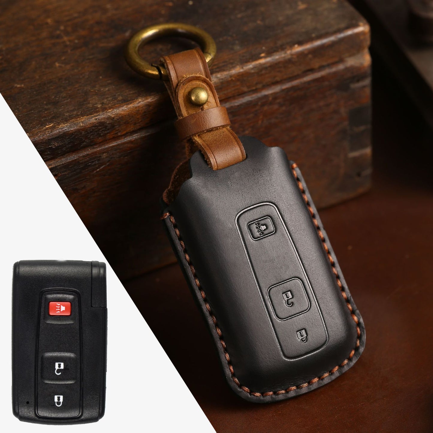 Toyota Crown Leather Car Key Cover 3 Button