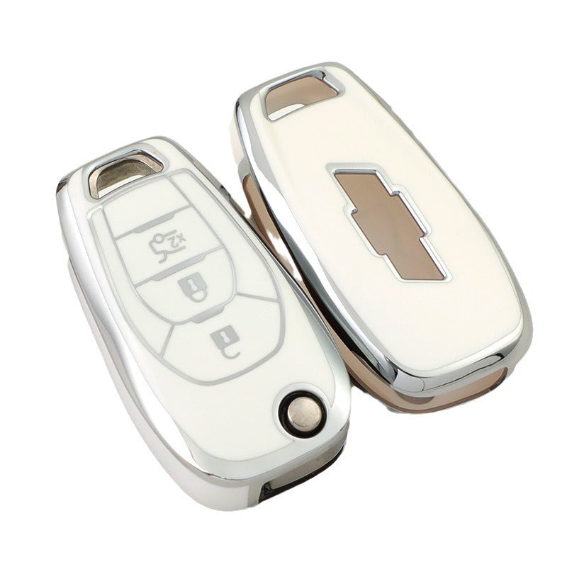 Carsine Chevrolet Car Key Cover Silver Edge