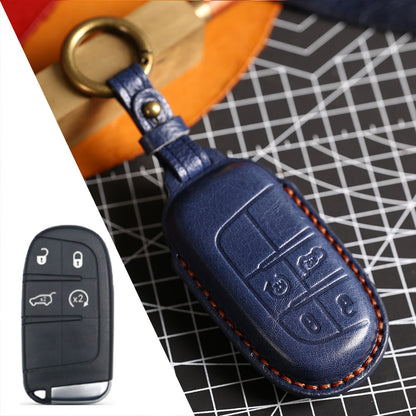 Jeep Leather Car Key Cover 4 Button