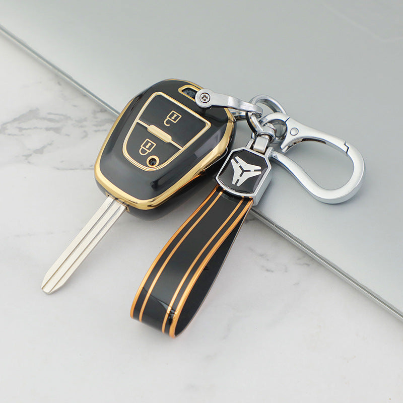 Isuzu Car Key Case Golden Edge