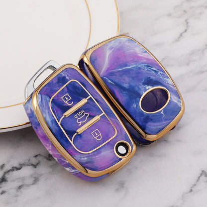 Carsine Hyundai Car Key Case Gold Inlaid With Jade Purple / Key case