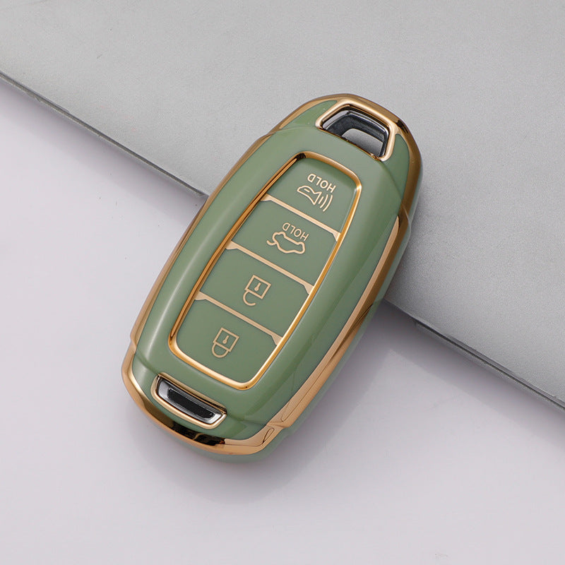 Carsine Hyundai Car Key Case Golden Edge Green / Key case